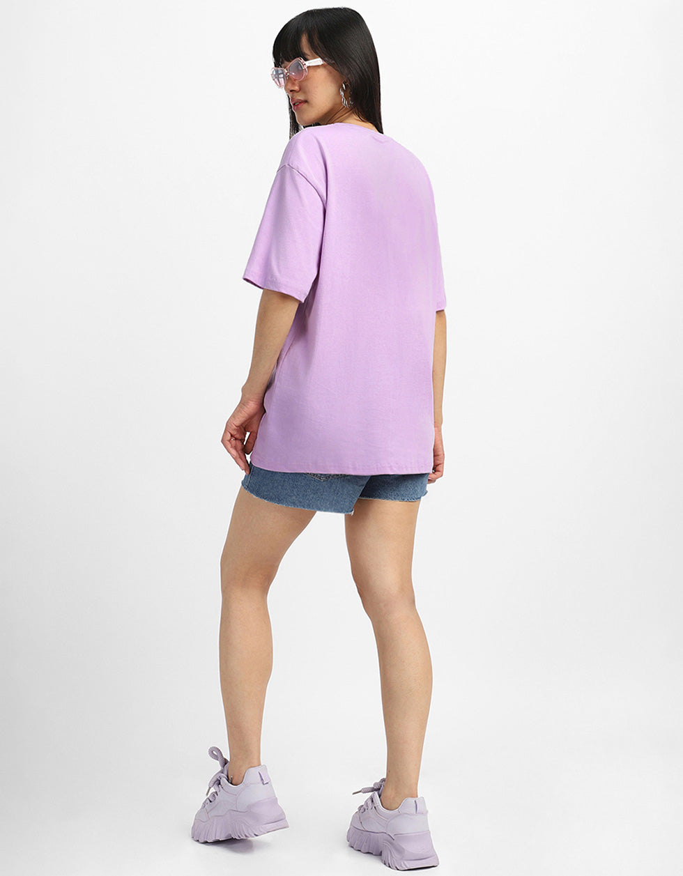 Hakuna Matata Lilac Oversized Graphic T-Shirt