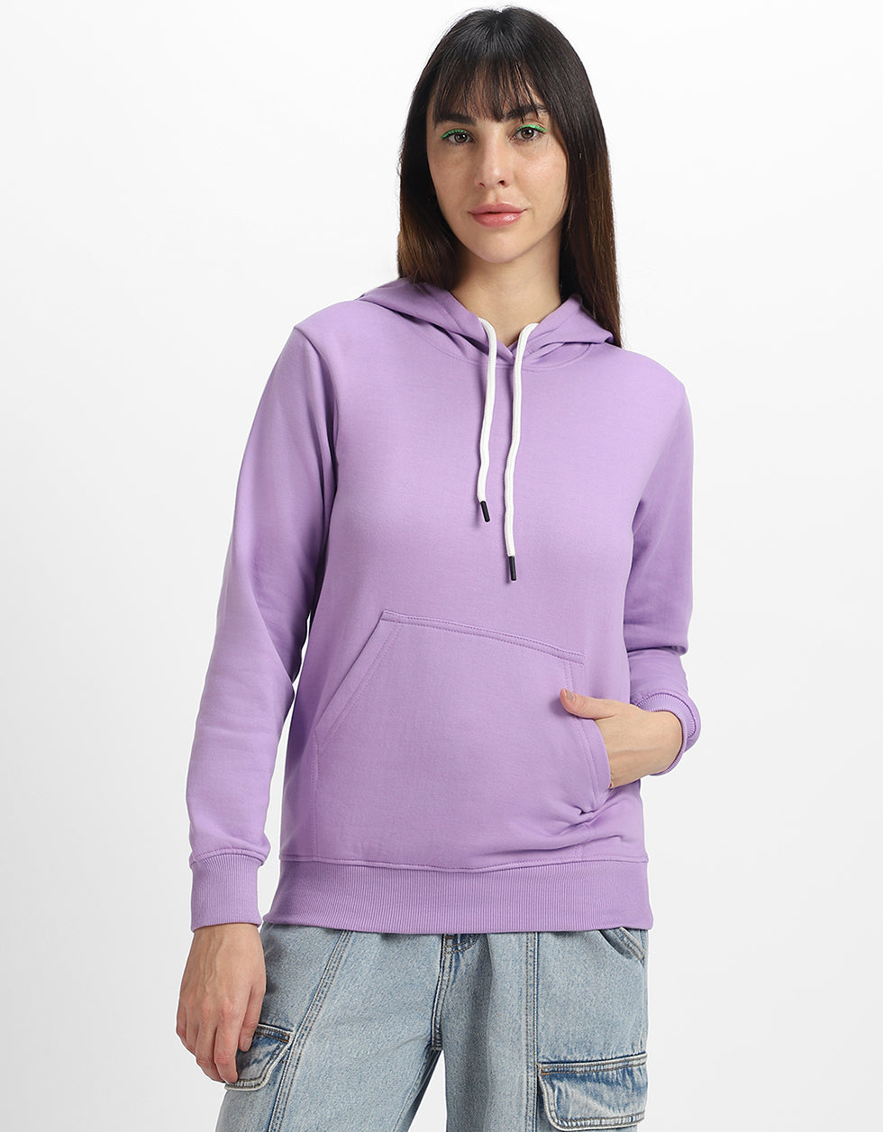 Plain Lilac Regular Fit Hoodie
