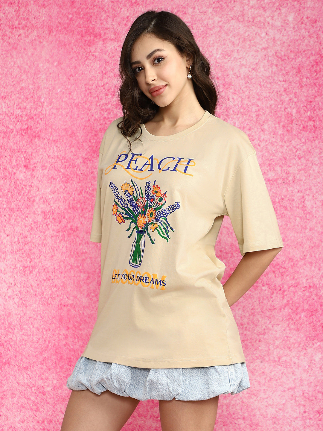 Blossom Dreams Swanwhite Oversized Graphic T-Shirt