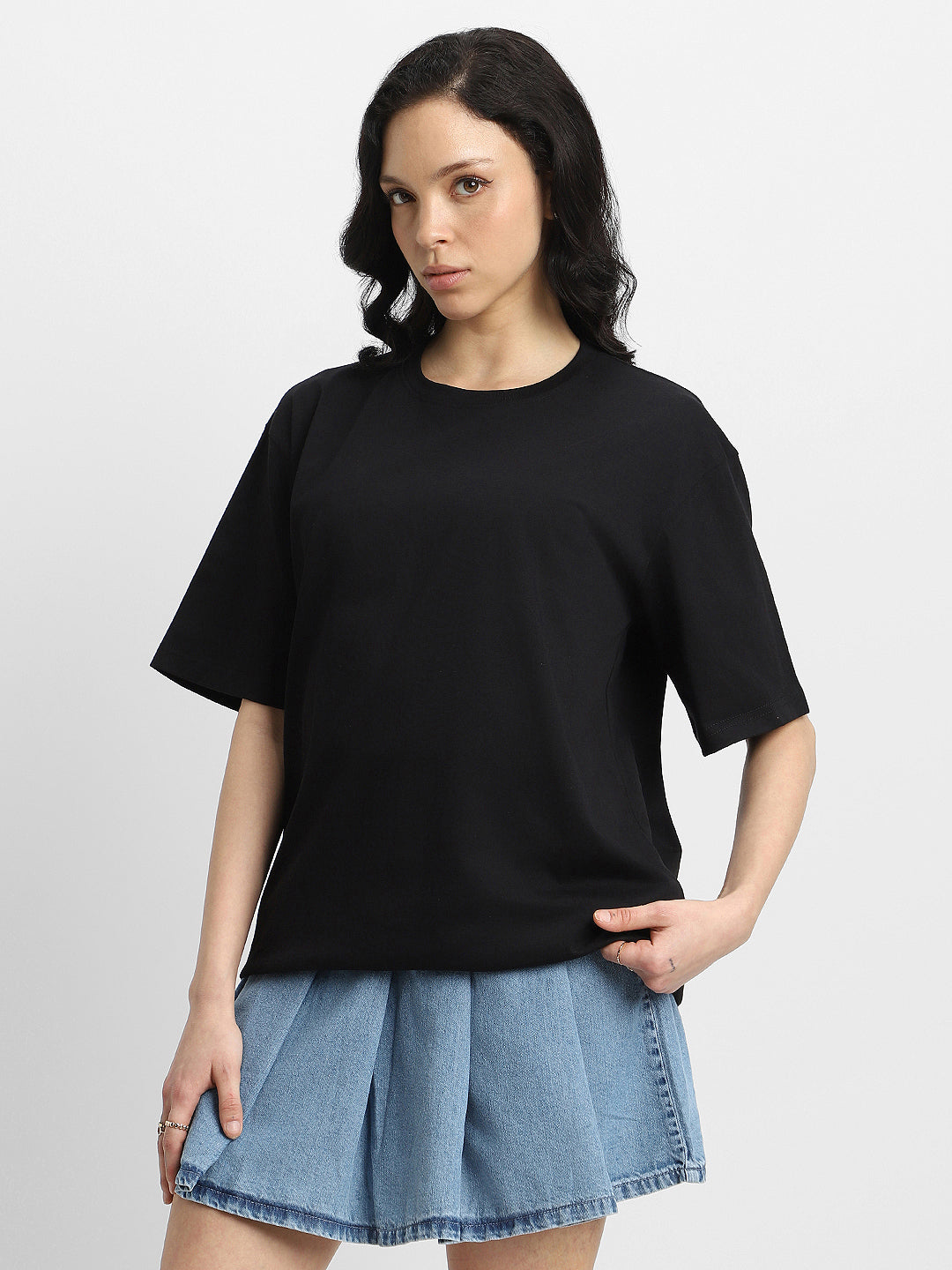 Black Plain Oversized T-Shirt – Juneberry