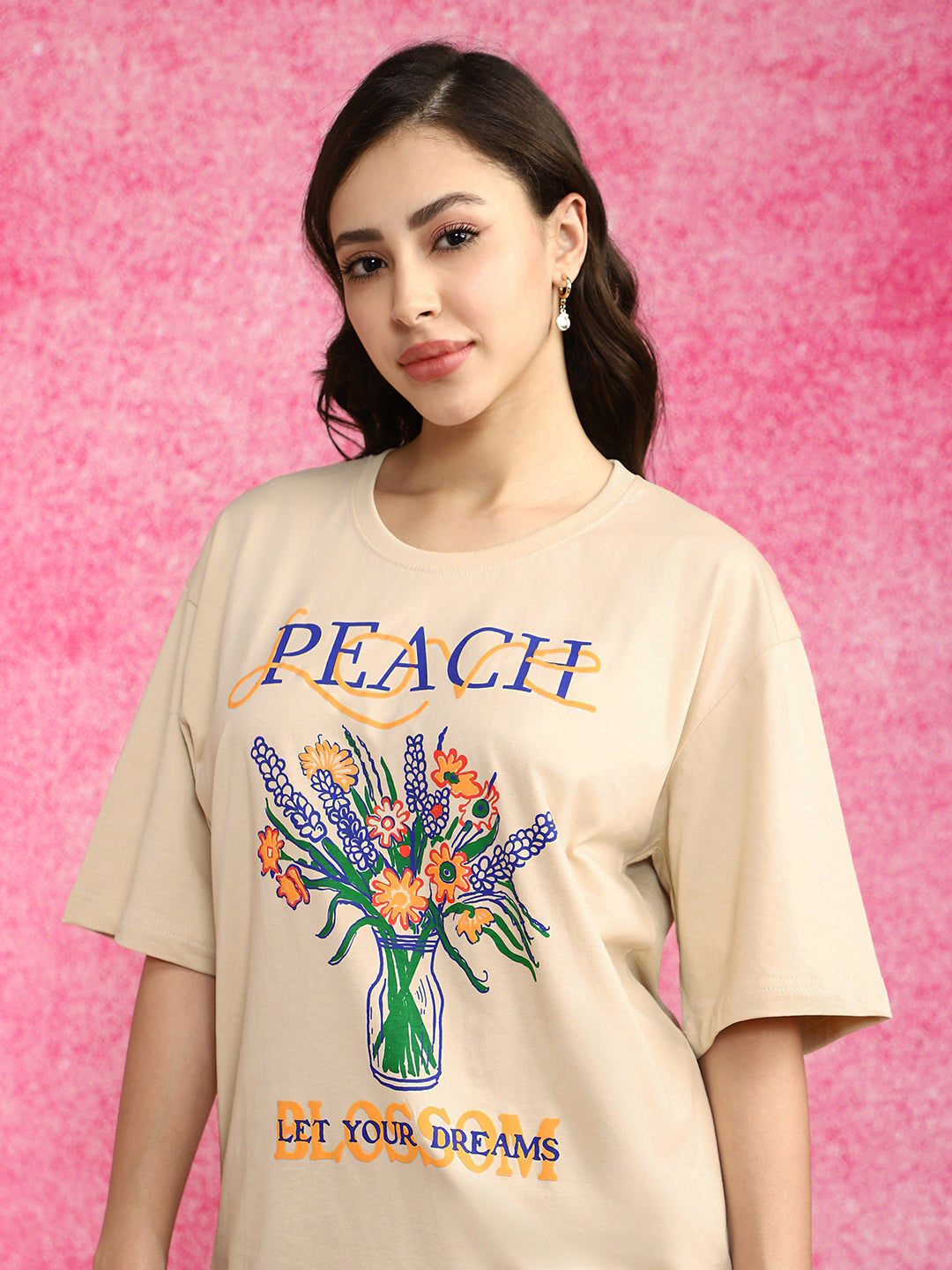 Blossom Dreams Swanwhite Oversized Graphic T-Shirt