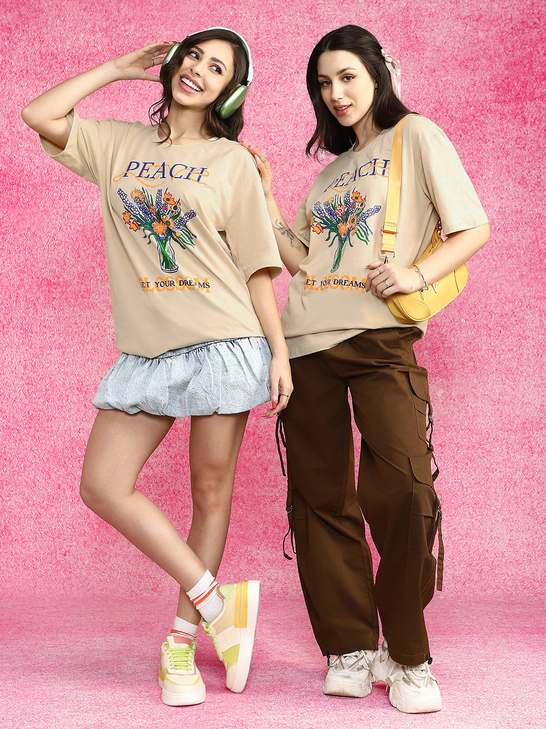 Blossom Dreams Swanwhite Oversized Graphic T-Shirt