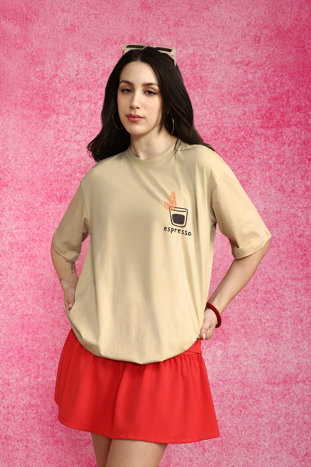 Espresso Swanwhite Oversized Graphic T-Shirt