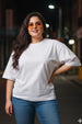 White Plain Plus Size T-shirt