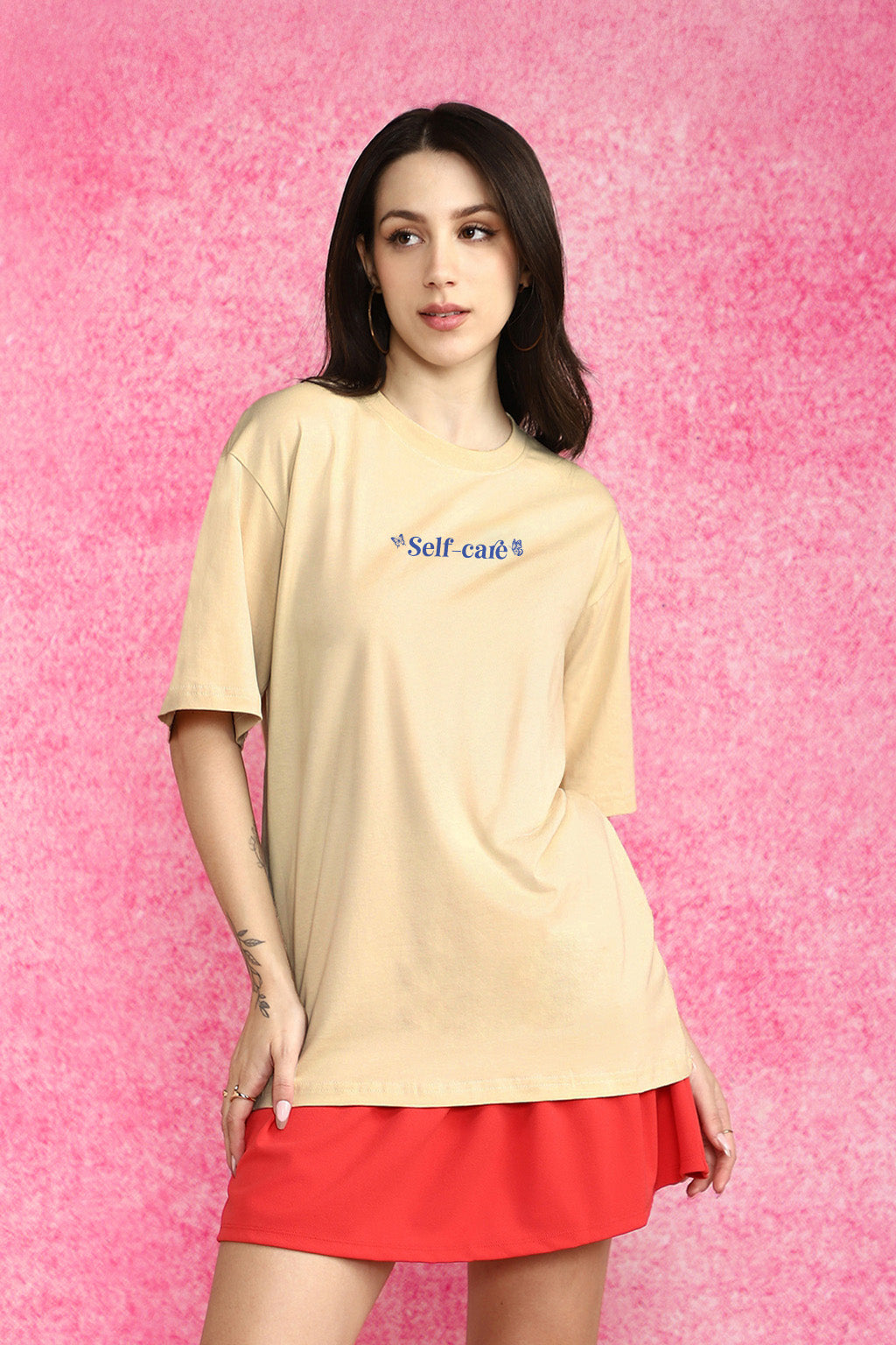 Self Care Swanwhite Oversized Graphic T-Shirt