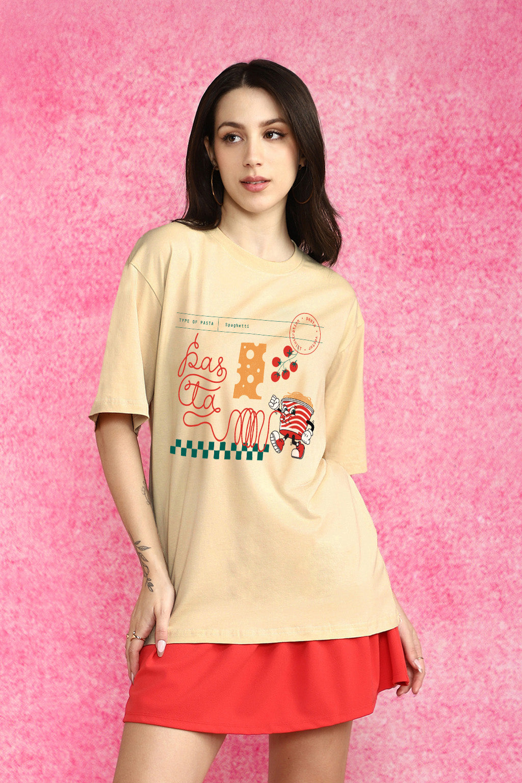 Pasta Swanwhite Oversized Graphic T-Shirt