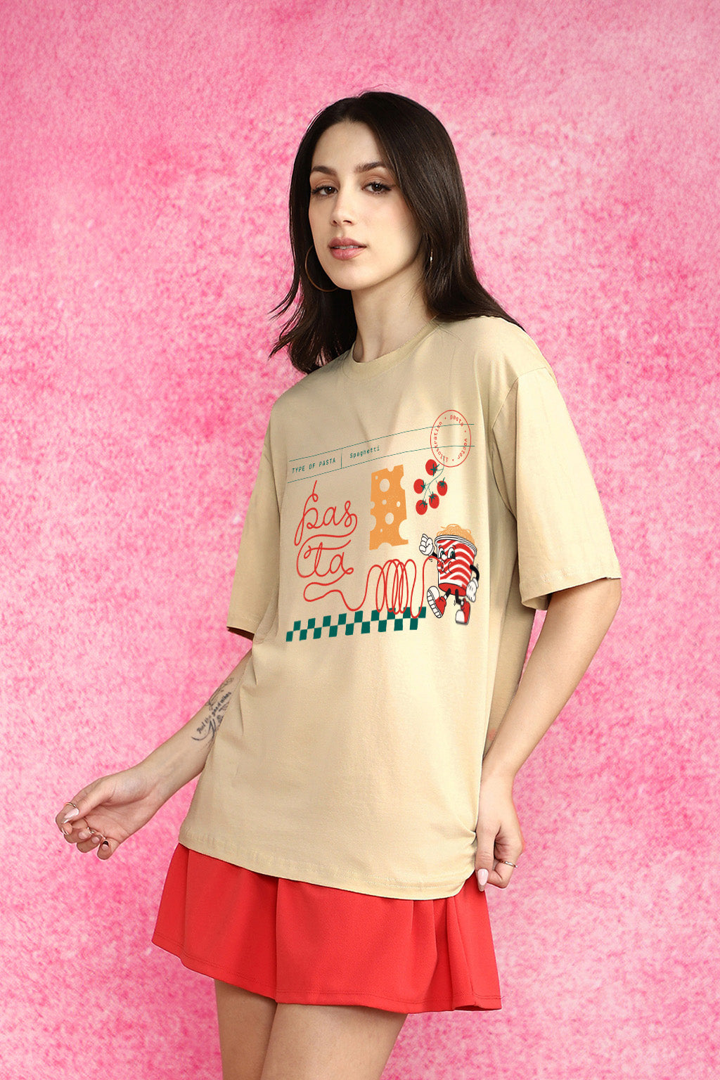 Pasta Swanwhite Oversized Graphic T-Shirt