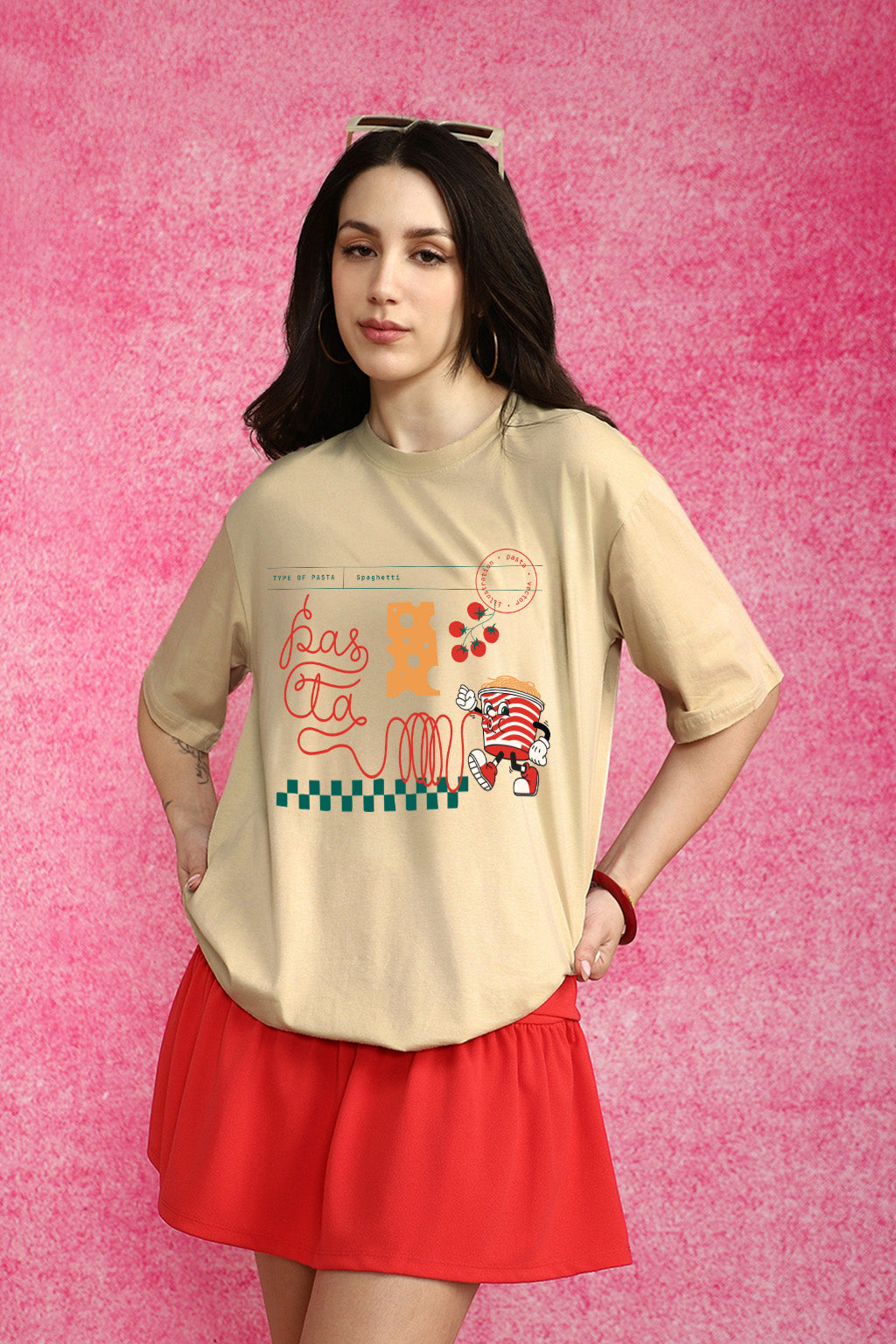 Pasta Swanwhite Oversized Graphic T-Shirt