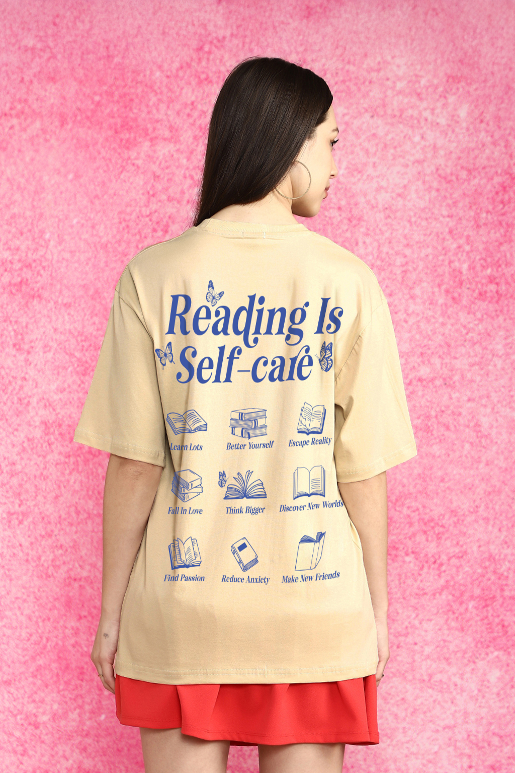Self Care Swanwhite Oversized Graphic T-Shirt