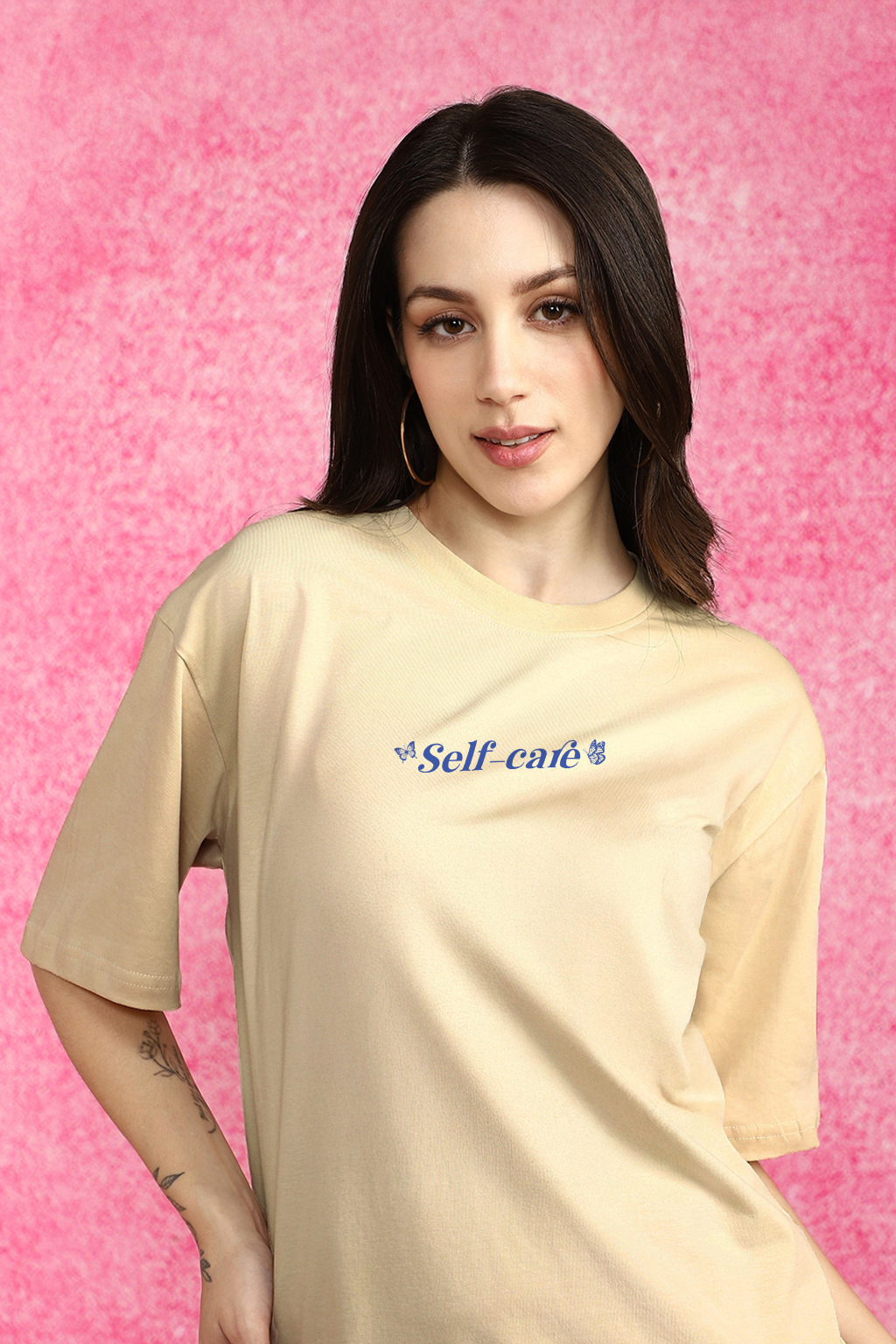 Self Care Swanwhite Oversized Graphic T-Shirt