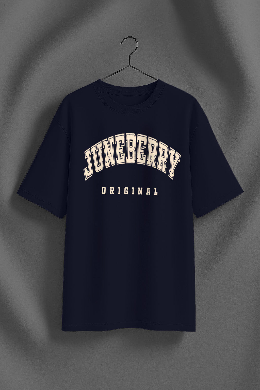 Juneberry Original Navy Oversized Fit Graphic T-Shirt