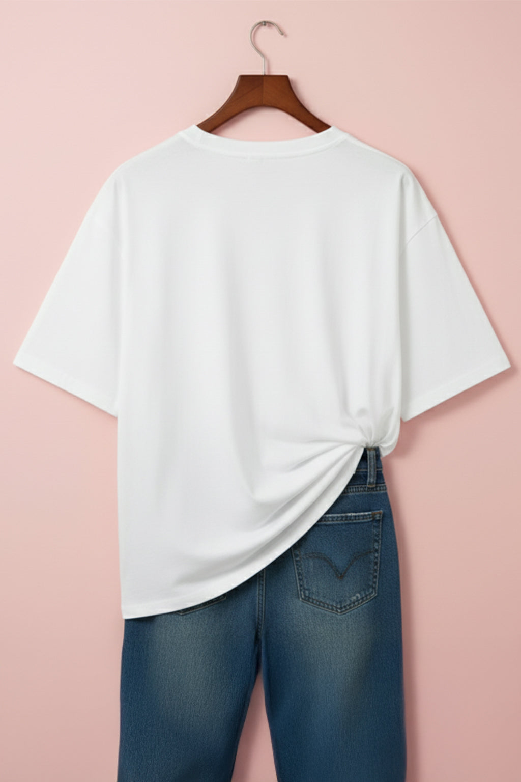 USA White Plus Size T-shirt