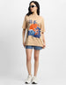 Nature Beige Oversized Graphic T-Shirt