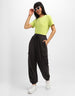 Brown Solid Baggy Fit Cargo Jogger