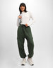 Olive Plain Baggy Fit Cargo Jogger