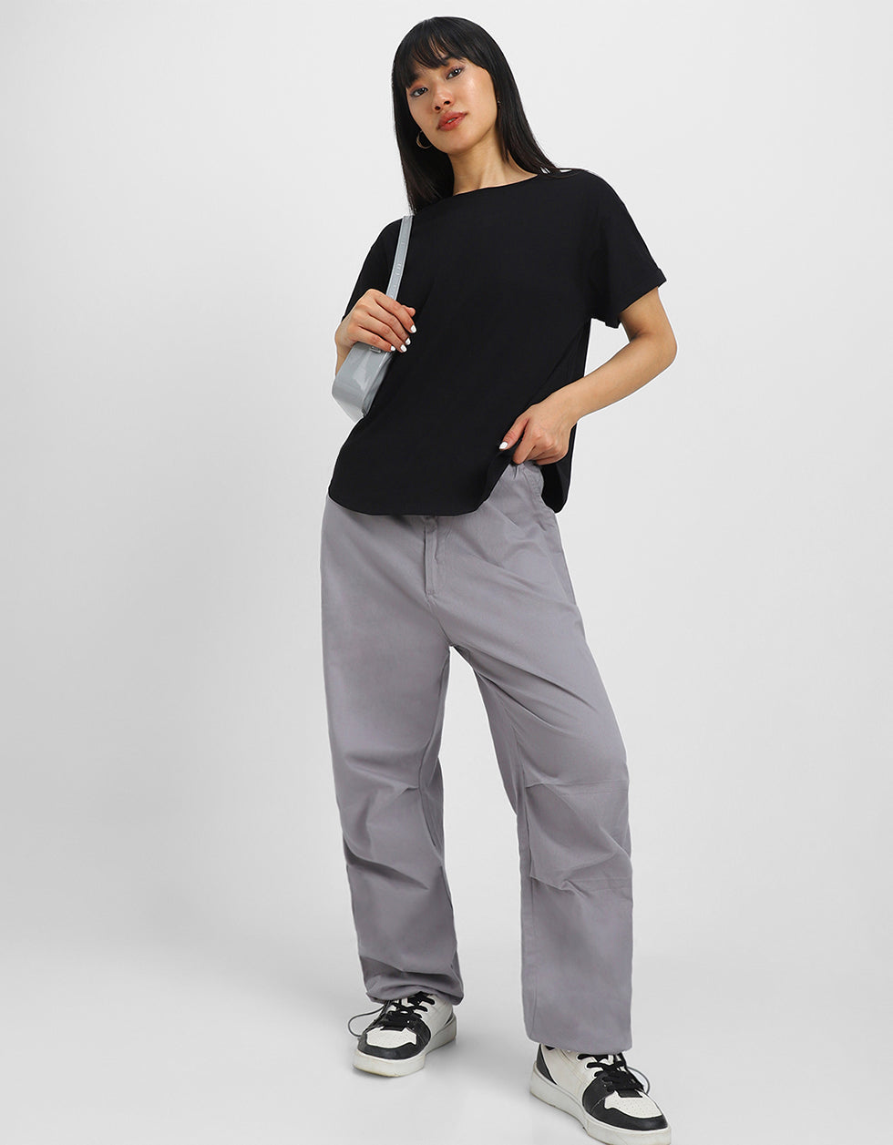 Black Plain Boyfriend Fit T-Shirt