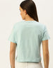 STAR WARS Blue Typography Printed Crop-Top