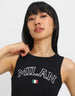Black Graphic Printed Round Neck Cropped Tank Top
