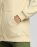 Plain Hooded Regular Fit Beige Zipper Jacket