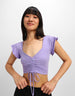 Purple Designer Regular Fit Crop-Top