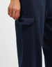 Navy Blue Plain Baggy Fit Cargo Jogger