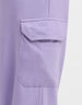 Lilac Plain Baggy Fit Cargo Jogger