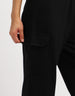 Black Solid Baggy Fit Cargo Jogger