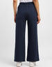 Navy Blue Plain Wide Leg Track Pant