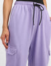 Lilac Plain Baggy Fit Cargo Jogger
