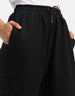 Black Solid Baggy Fit Cargo Jogger