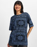 Paisley Printed Navy Oversized T-shirt