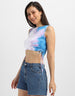 Purple Rose Floral Printed Regular Fit Crop-Top