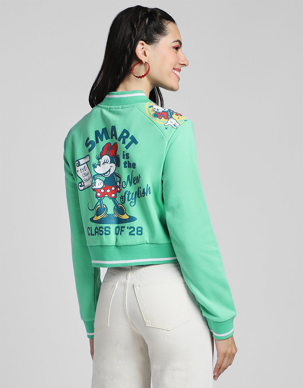 Minnie Mouse Graphic Printed Regular Fit Zipper Jacket