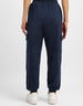 Navy Blue Plain Baggy Fit Cargo Jogger