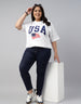 USA White Plus Size T-shirt