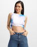 Purple Rose Floral Printed Regular Fit Crop-Top
