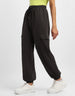 Brown Solid Baggy Fit Cargo Jogger