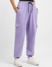 Lilac Plain Baggy Fit Cargo Jogger