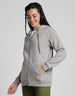 Plain Hooded Regular Fit Grey Zipper Jacket