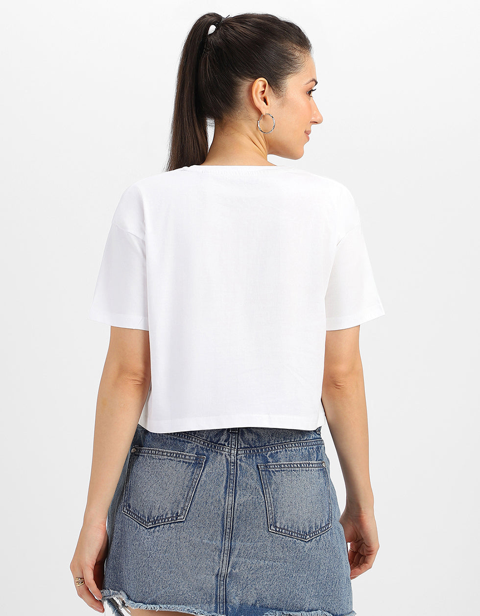 Star Wars White Graphic Printed Crop-Top