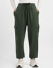 Olive Plain Baggy Fit Cargo Jogger