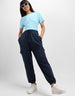 Navy Blue Plain Baggy Fit Cargo Jogger