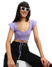 Purple Designer Regular Fit Crop-Top