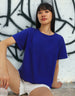 Blue Plain Boyfriend Fit T-Shirt