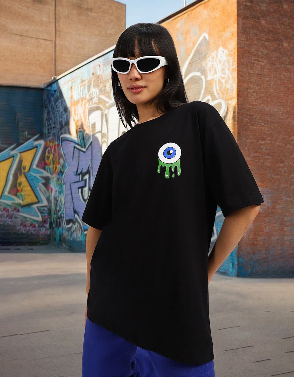 Eye Black Oversized Fit Graphic T-Shirt