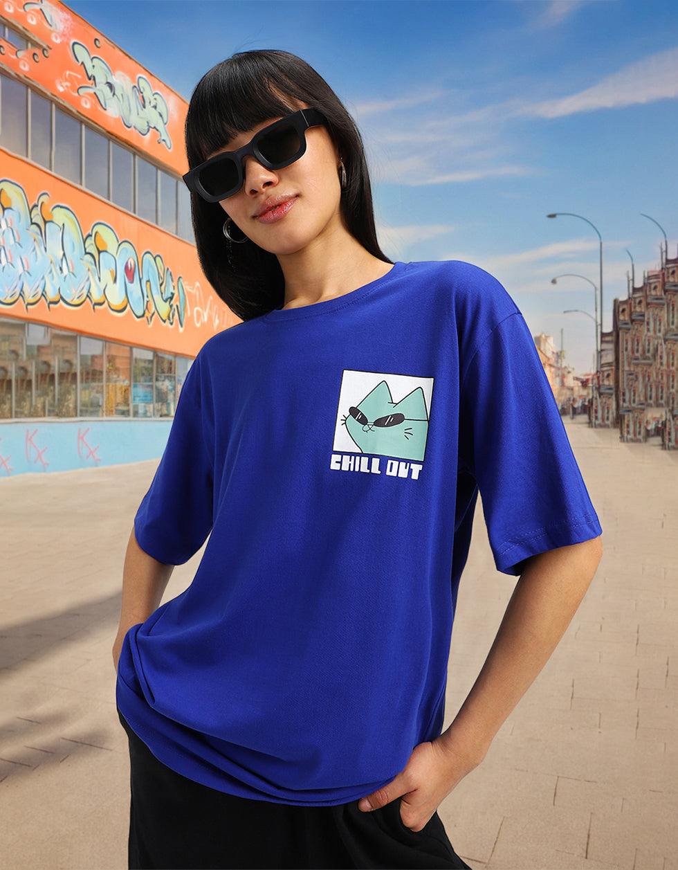 Chill Out Oversized Fit Graphic T-Shirt