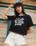 Part Of The Process Black Graphic Printed Crop-Top