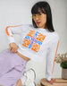 One Day White Graphic Printed Crop-Top