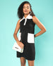 Casual Solid Sleeveless Black Knee Length T-shirt Dress