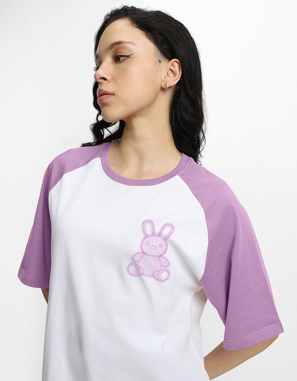 Teddy Lilac Oversized Graphic T-Shirt